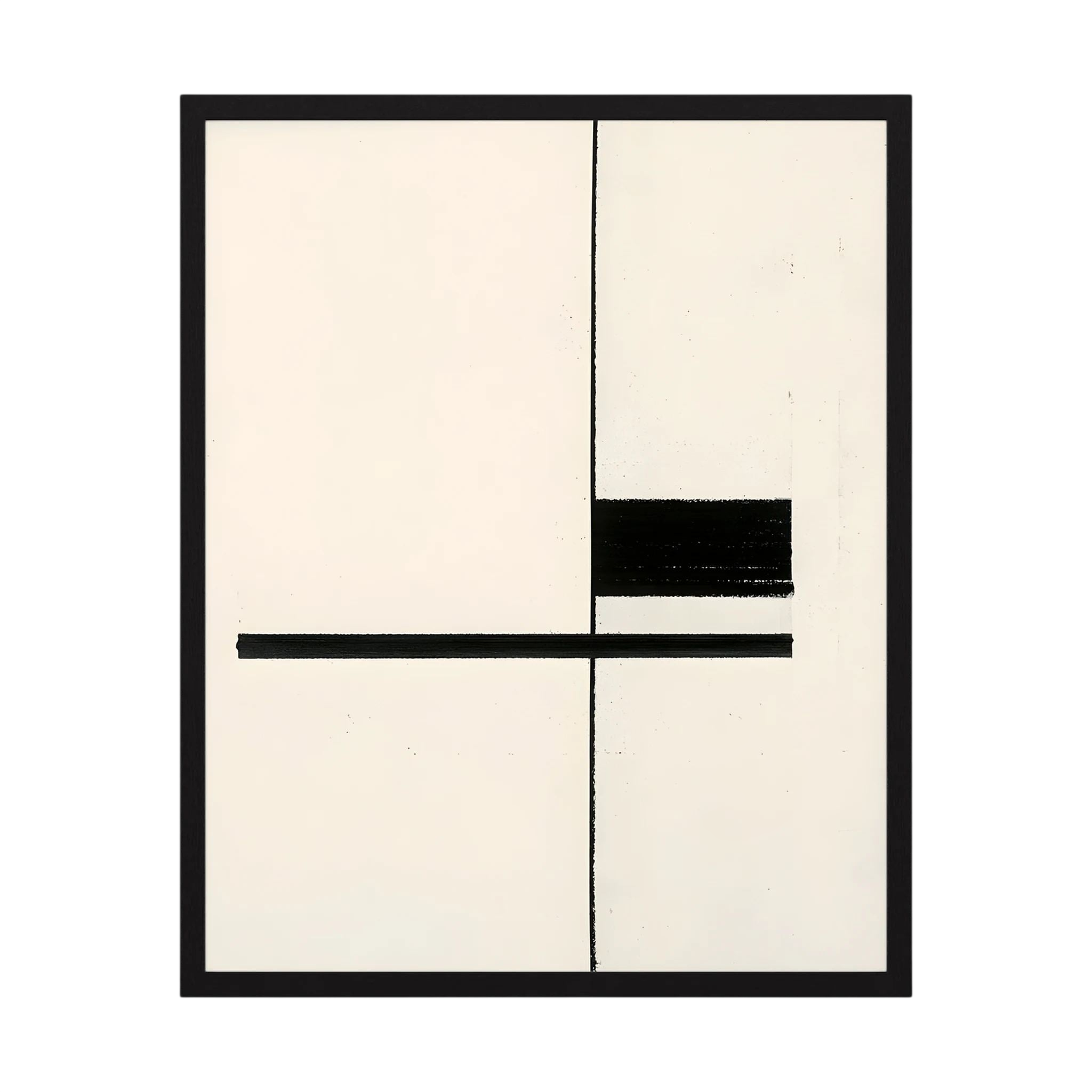 Minimal black lines and rectangular forms arranged on a warm cream background, shown in product view 4.