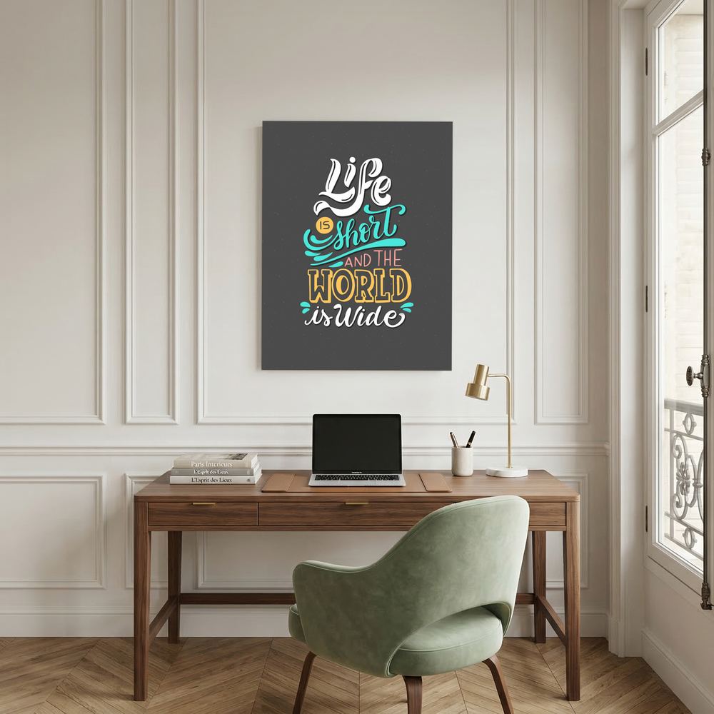 World Is Wide travel quote typography print, product view 6.