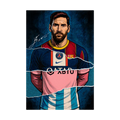 Football portrait with navy, red, pink and sky-blue torn-paper layers, shown unframed.