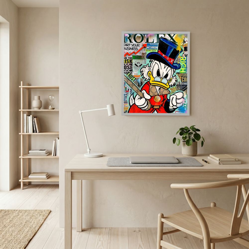 Rich Ambition luxury cartoon collage wall print, product view 8.