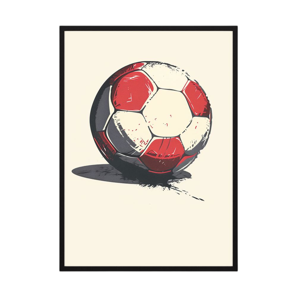 Match Day – Red Football Illustration Print