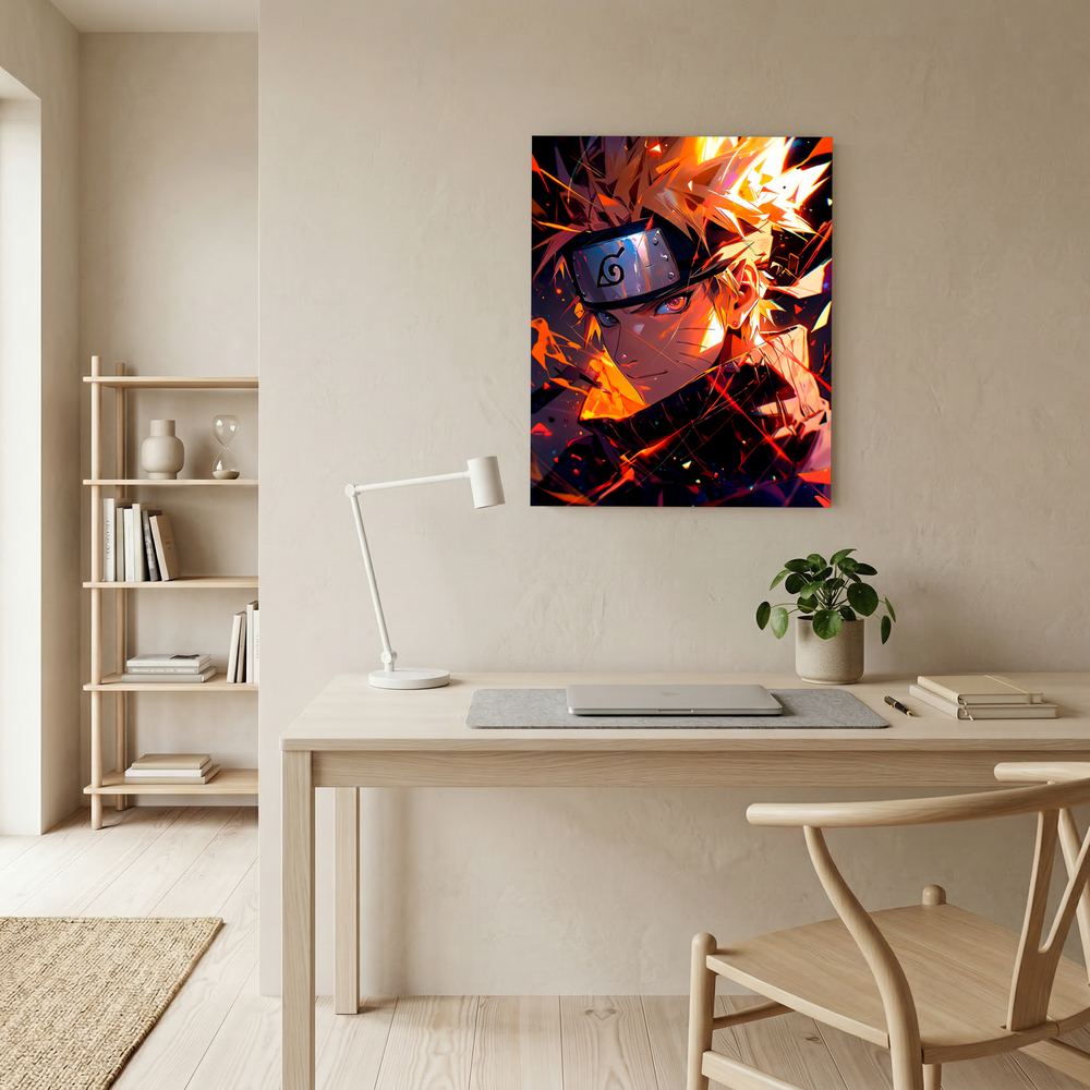 Fire Within dramatic anime ninja wall print, product view 5.