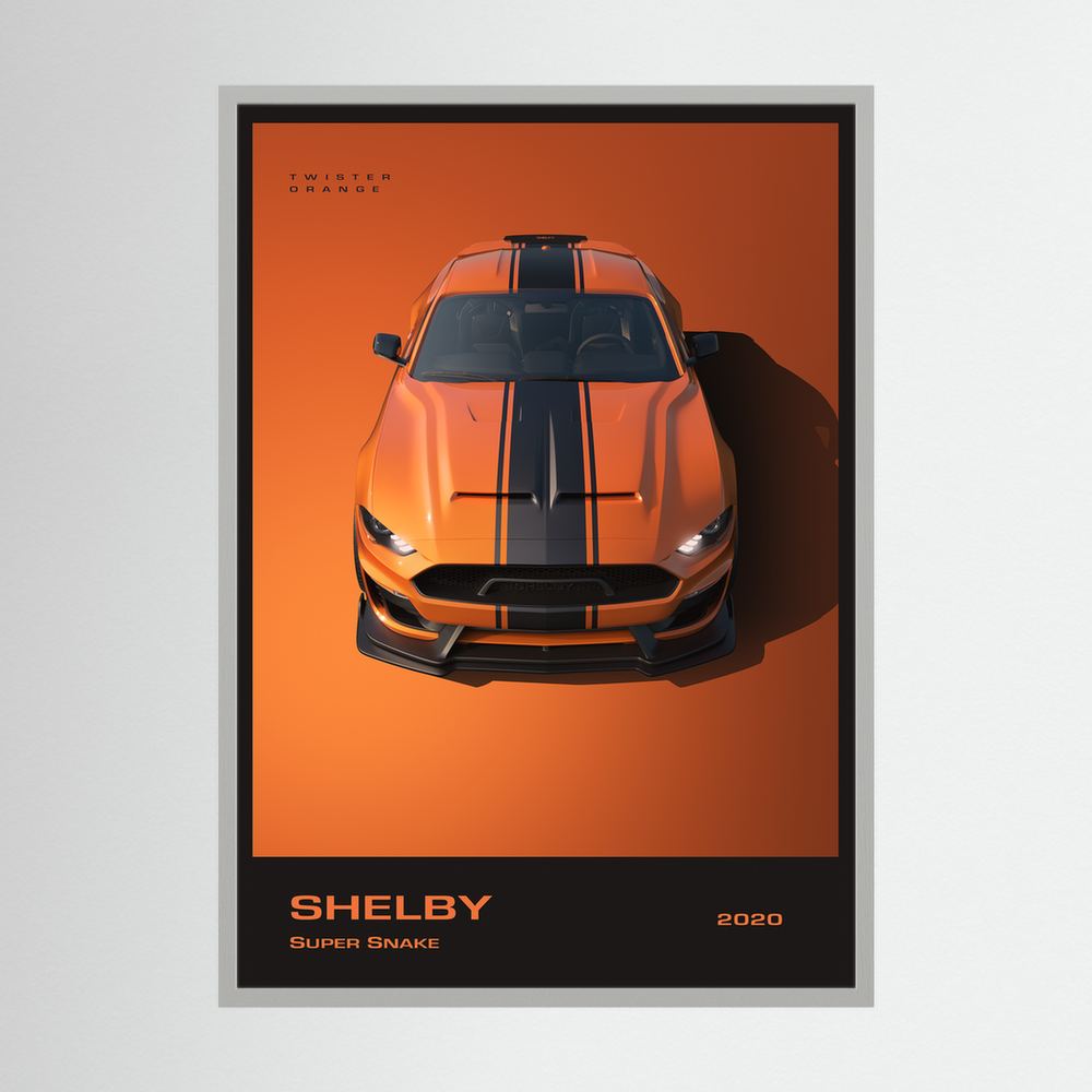 Twisted Orange orange muscle car poster print, product view 4.