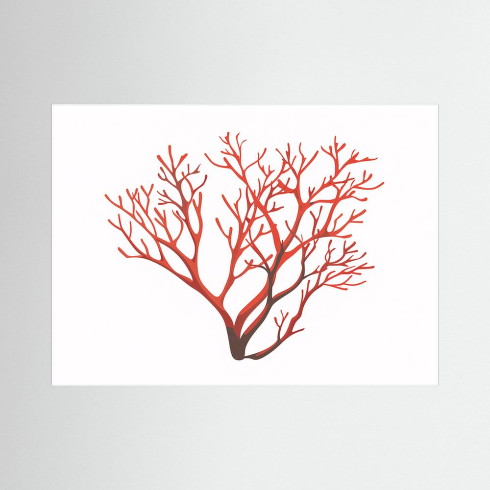 Coral Branch – Minimalist Coastal Botanical Print