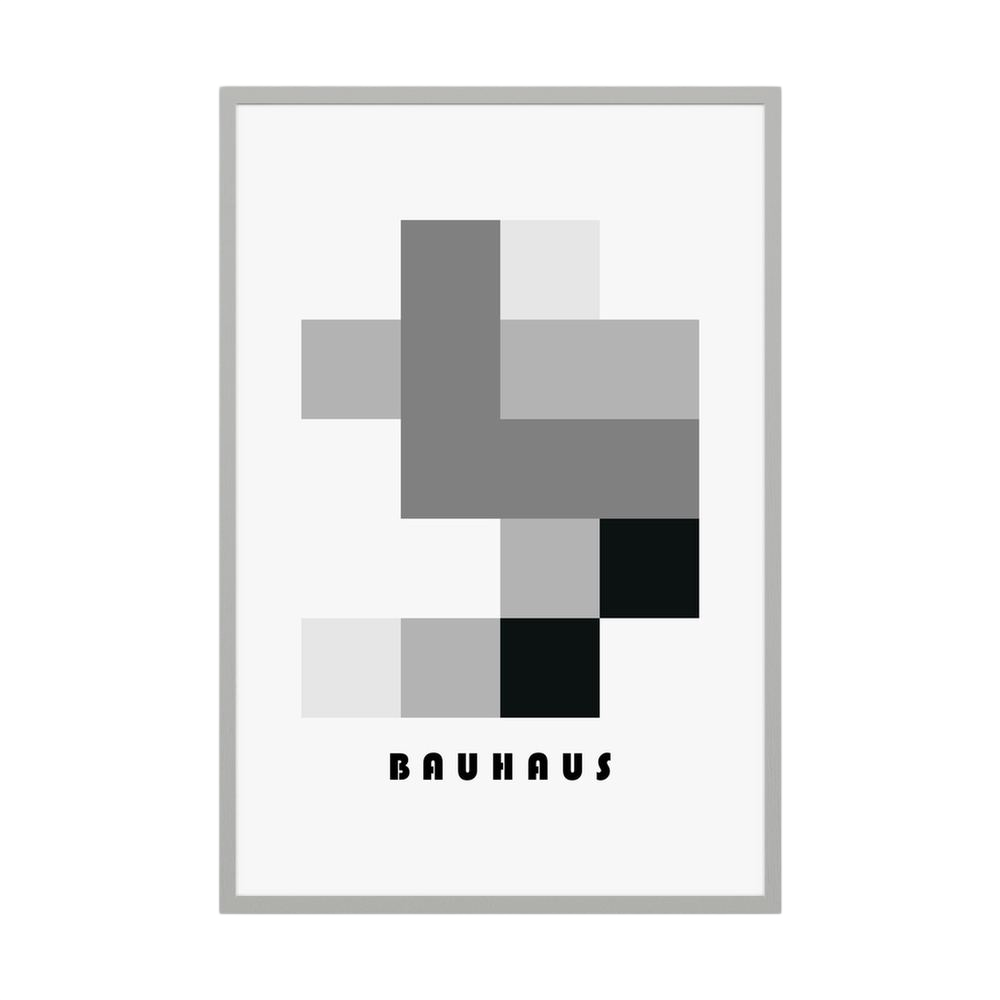 Monochrome Structure black and grey Bauhaus print, product view 4.