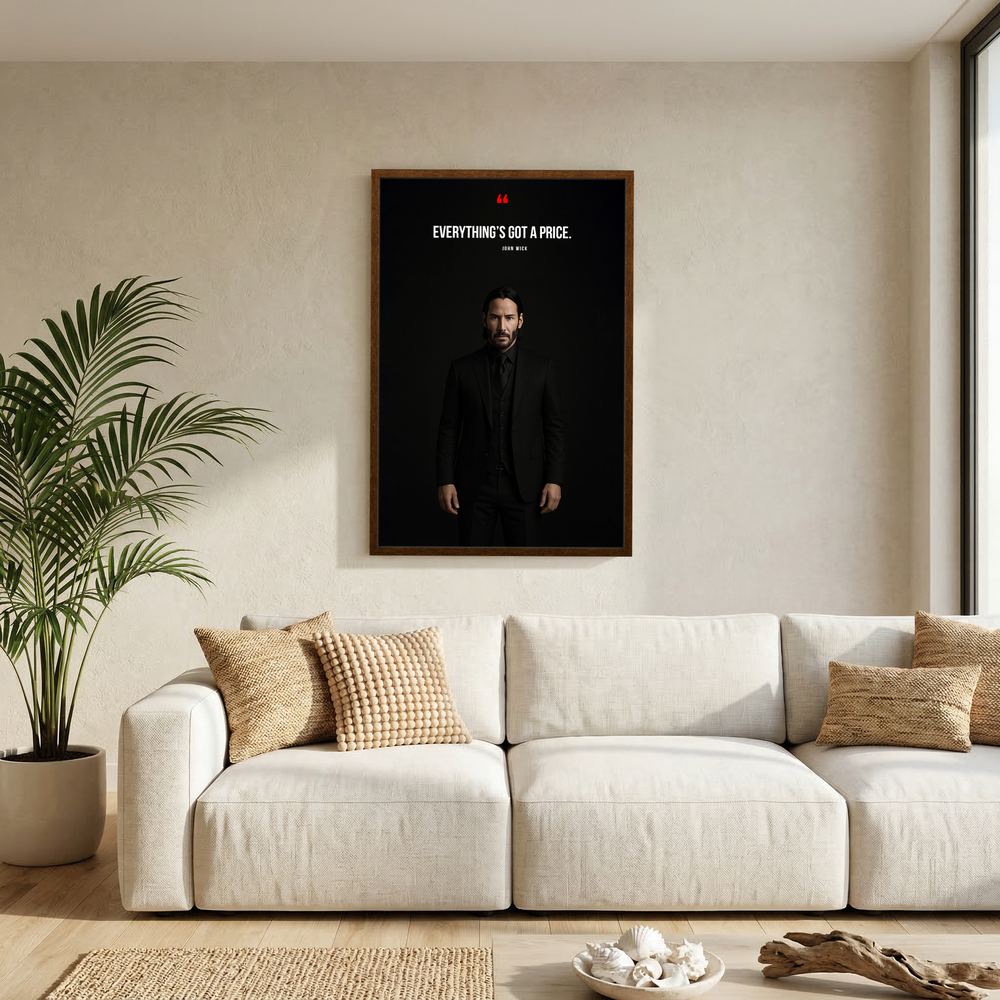 The Price minimalist black film quote print, product view 6.
