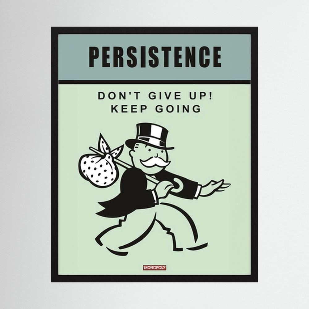 Keep Going retro persistence quote print, product view 3.