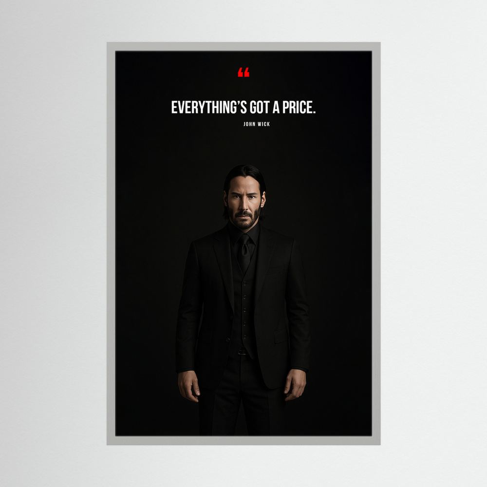 The Price minimalist black film quote print, product view 4.