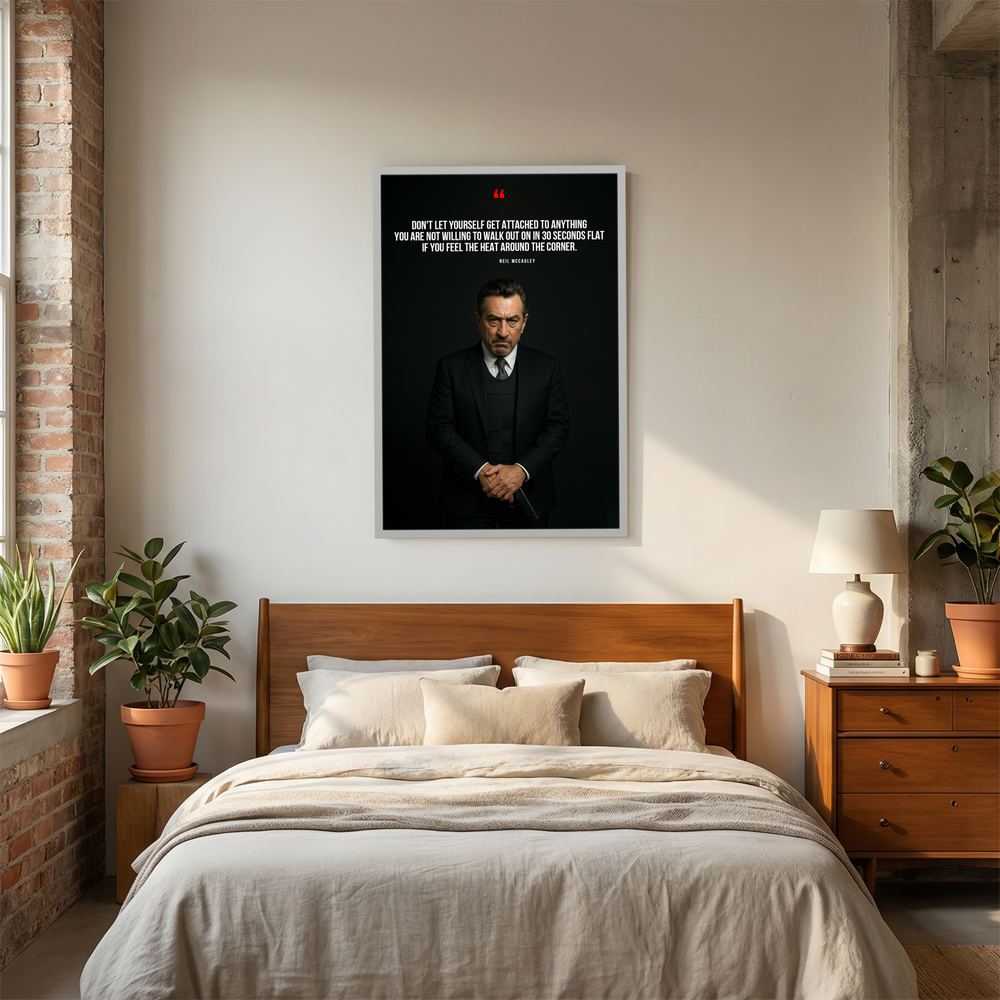 Walk Away Clean black cinematic motivational print, product view 8.
