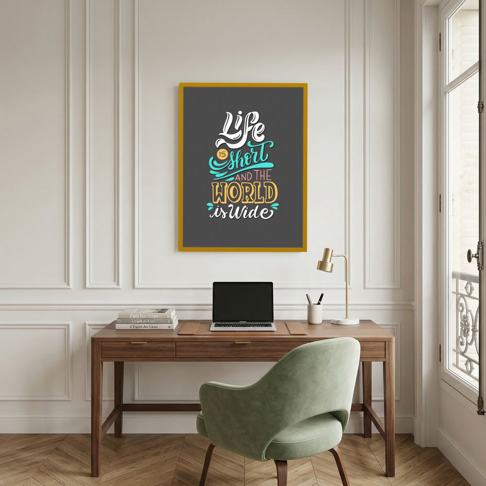 World Is Wide travel quote typography print, product view 10.