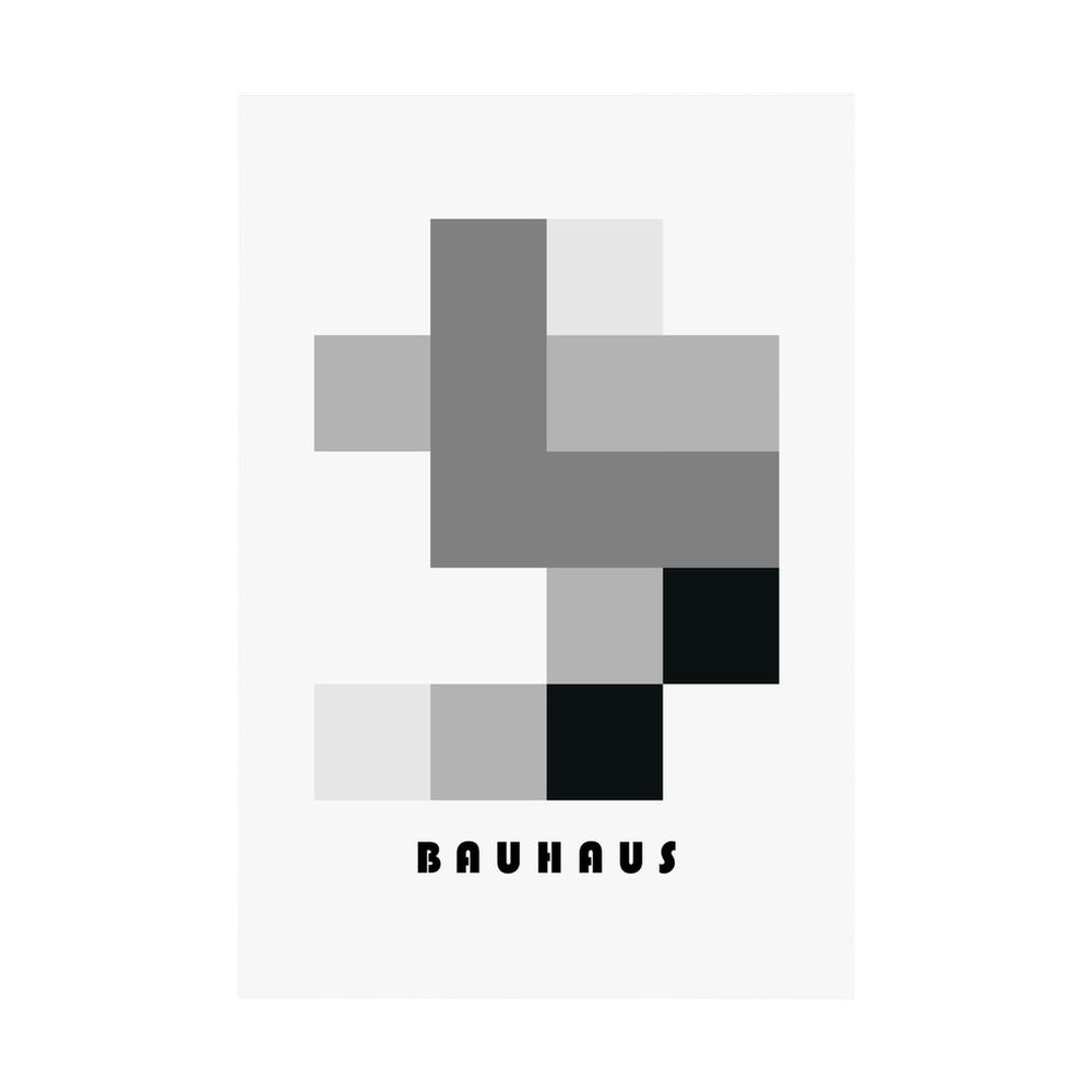 Monochrome Bauhaus overlapping rectangular geometry.