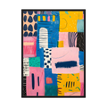 Joyful Blocks colourful geometric abstract print, product view 3.