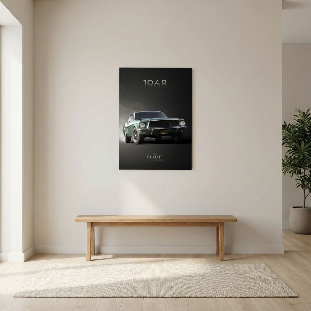 Green Pursuit green classic car poster print, product view 5.
