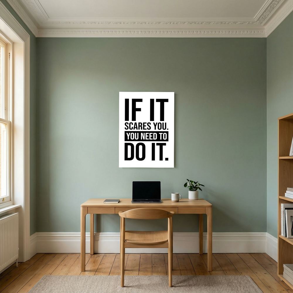 Do It Afraid bold motivational quote print, product view 5.