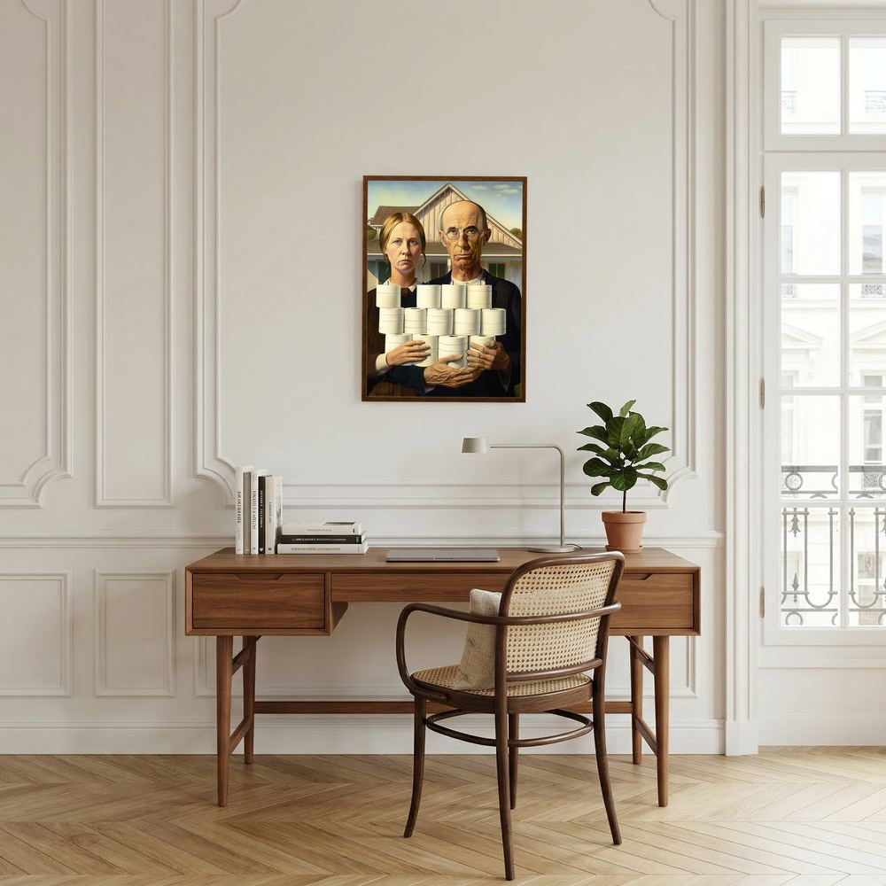 Gothic Stockpile humorous classical art parody print, product view 6.