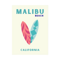 Malibu Boards – Retro California Beach Poster