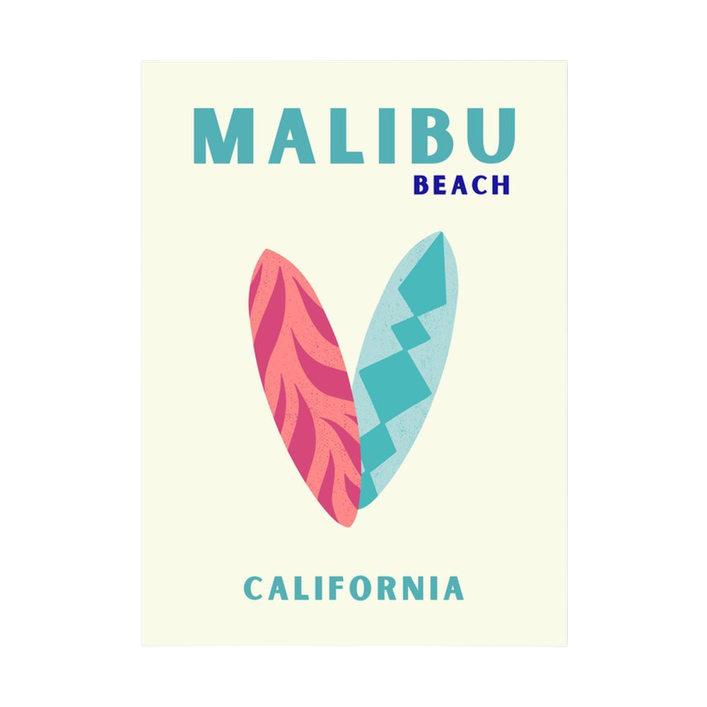 Malibu Boards – Retro California Beach Poster