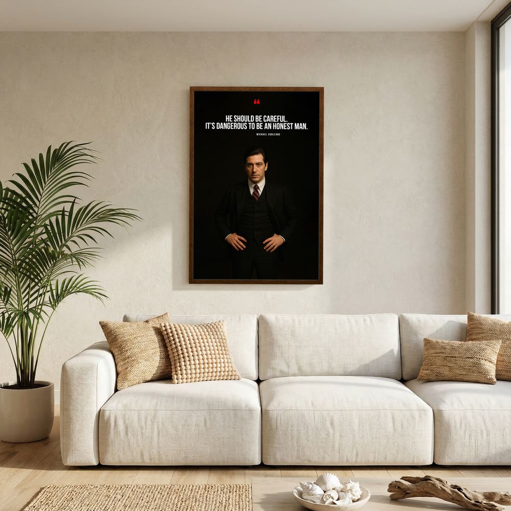 Honest Man dark cinematic quote portrait print, product view 6.