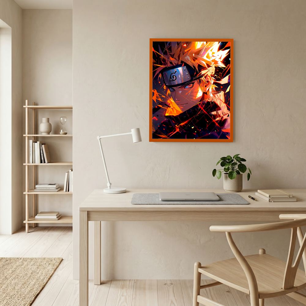 Fire Within dramatic anime ninja wall print, product view 9.