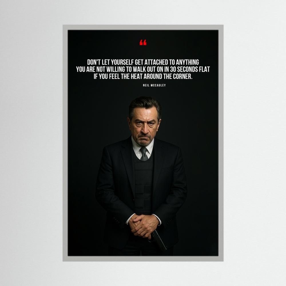 Walk Away Clean black cinematic motivational print, product view 4.