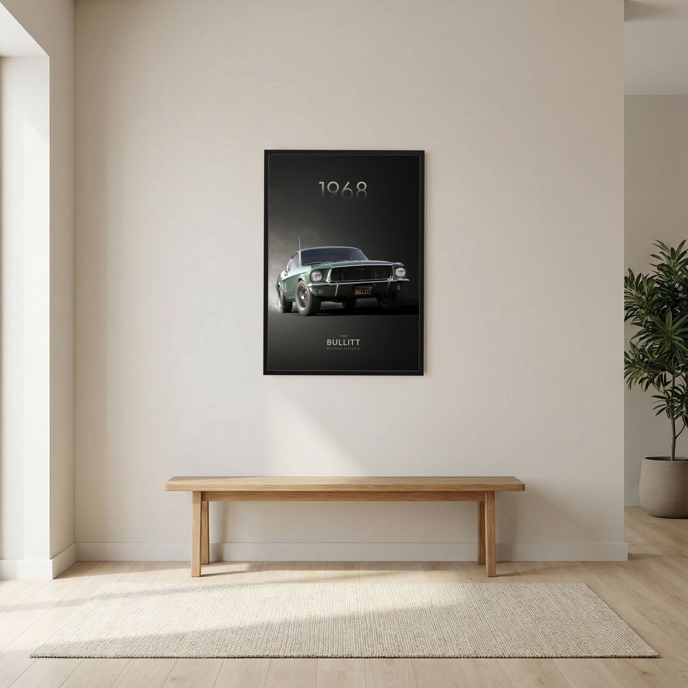 Green Pursuit green classic car poster print, product view 7.