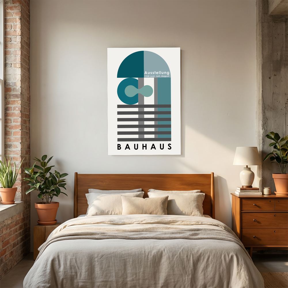 Teal Assembly teal Bauhaus exhibition poster, product view 5.