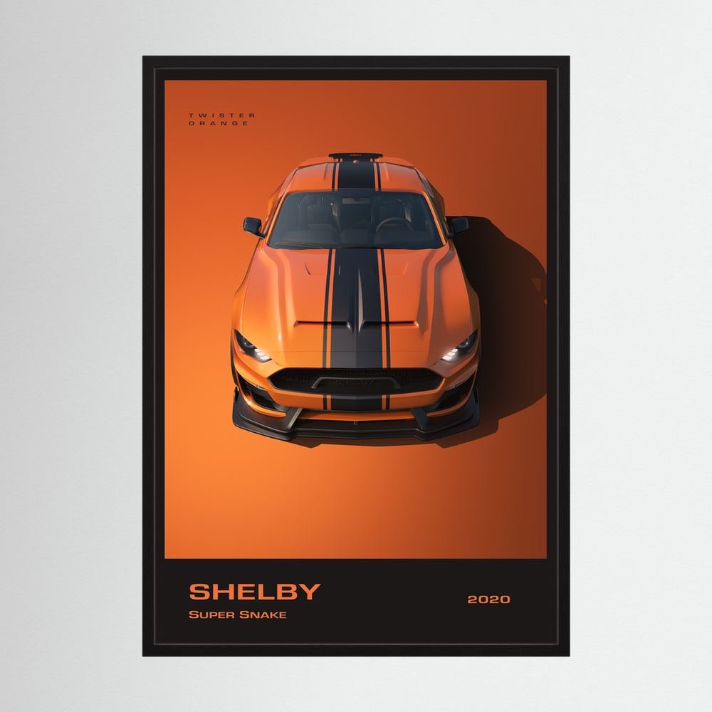 Twisted Orange orange muscle car poster print, product view 3.