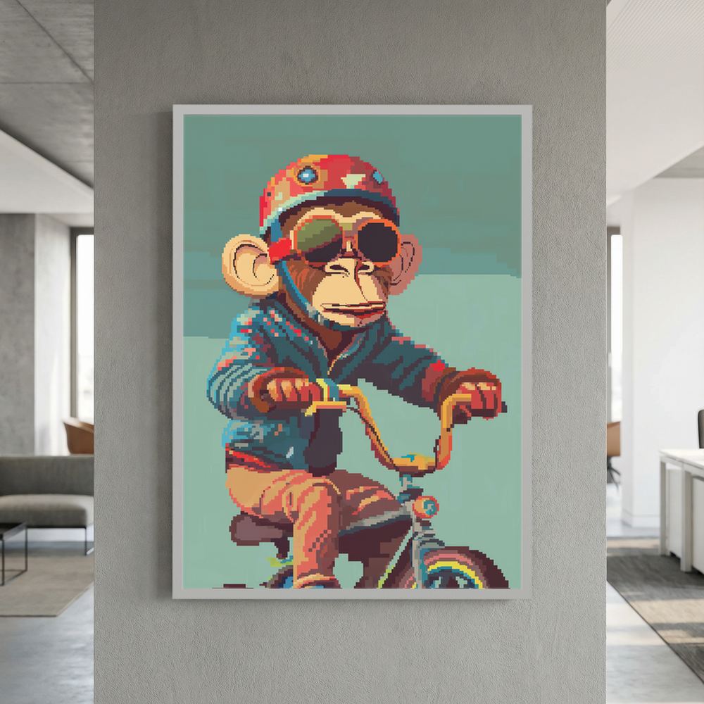Pedal Maverick pixel art monkey print, product view 8.