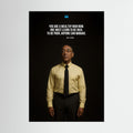 Man in yellow shirt with wealth-management quote.