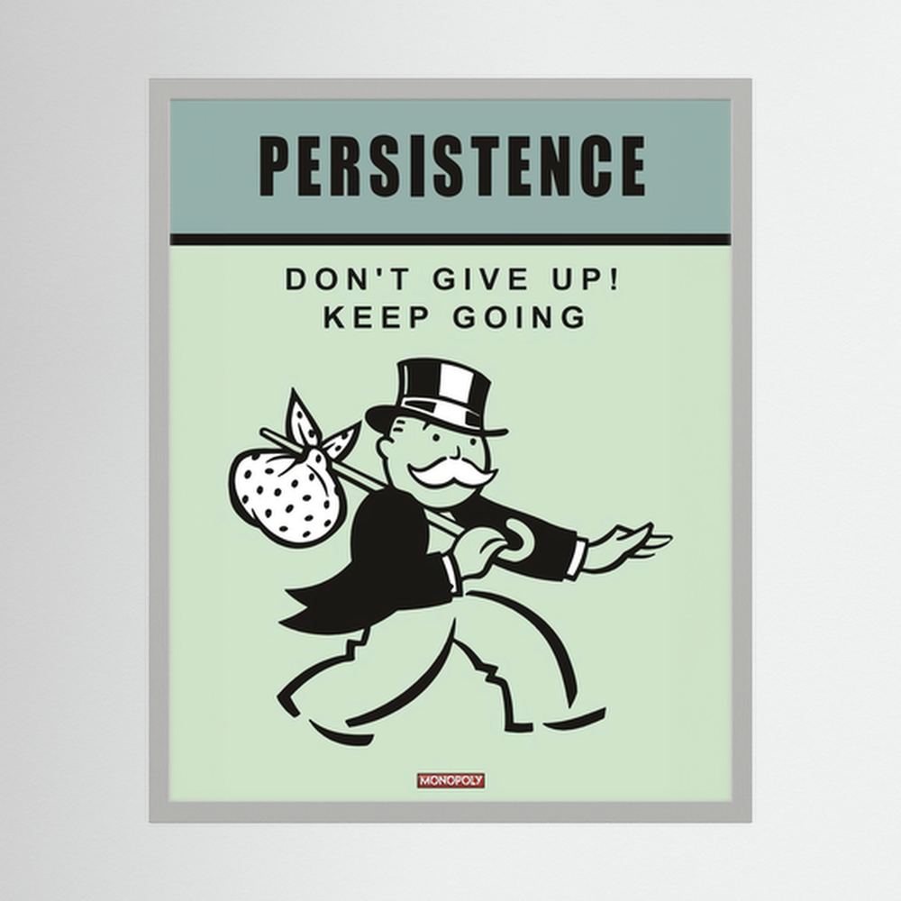 Keep Going retro persistence quote print, product view 4.