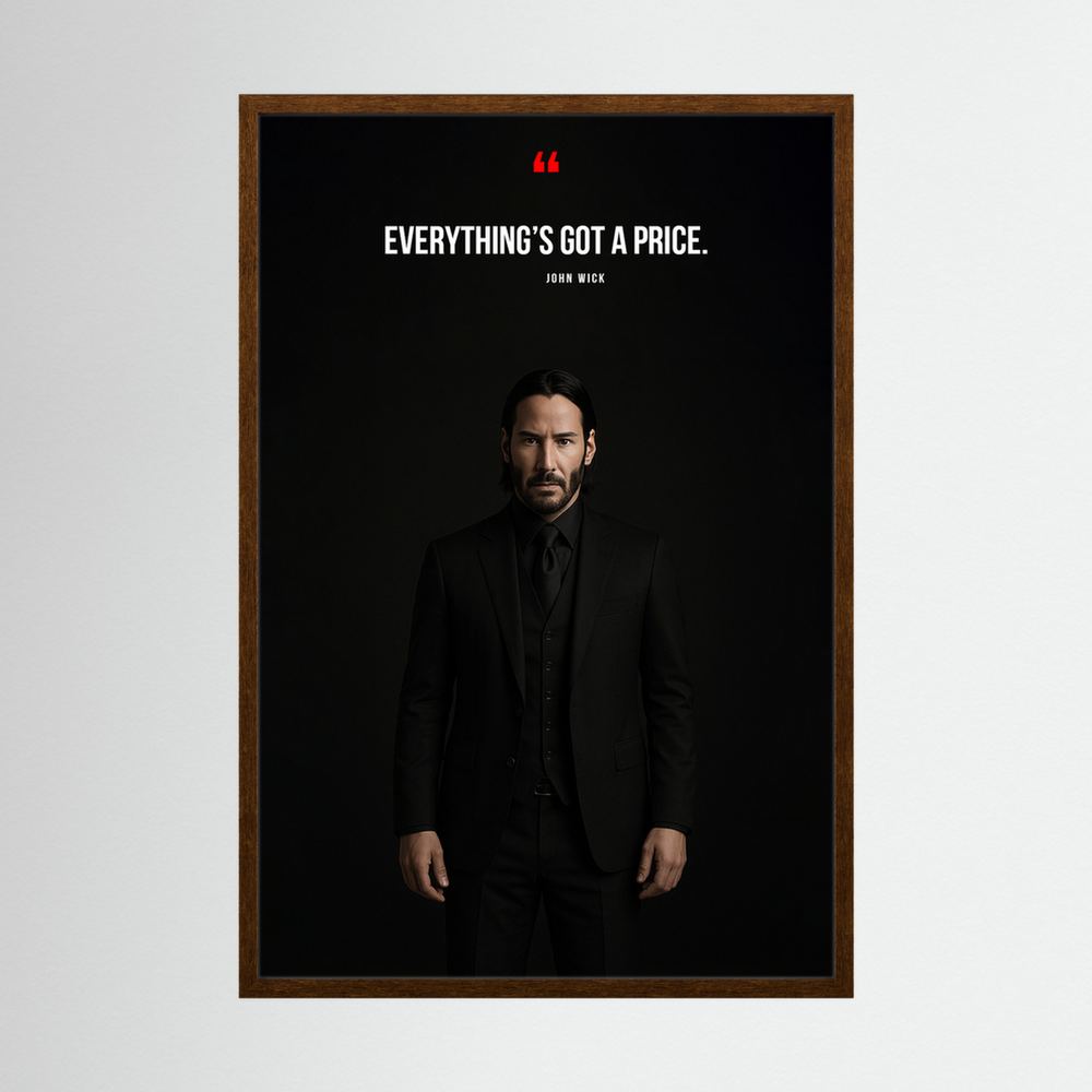 The Price minimalist black film quote print, product view 2.