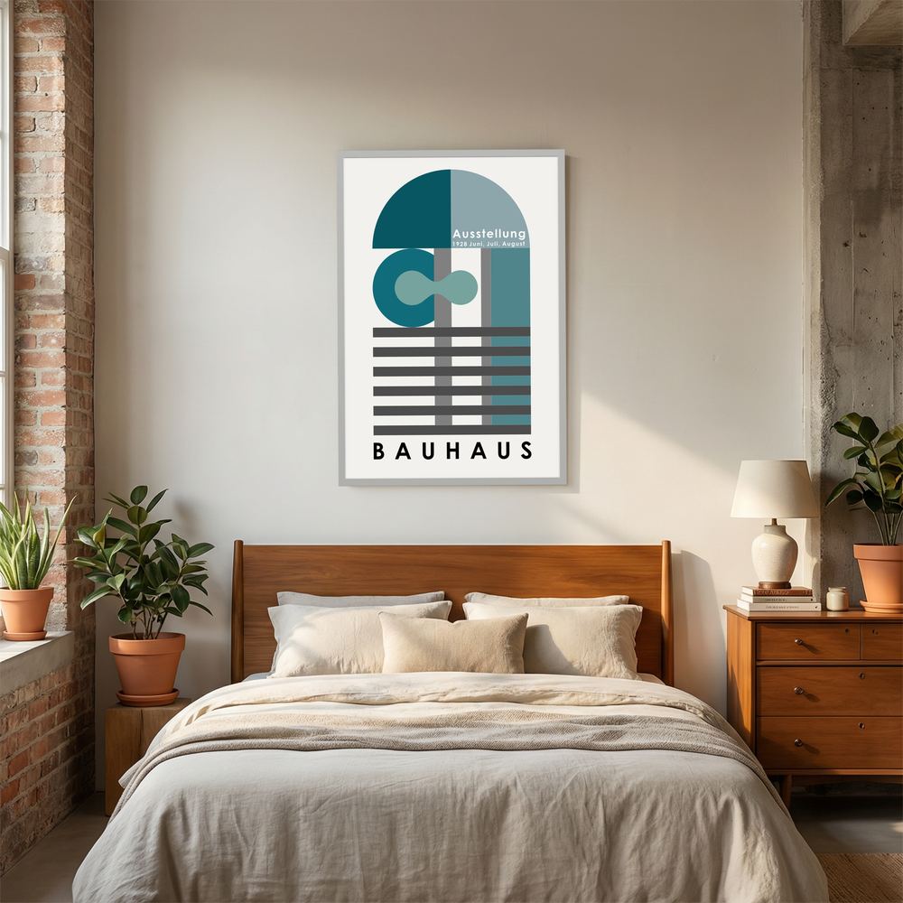 Teal Assembly teal Bauhaus exhibition poster, product view 8.