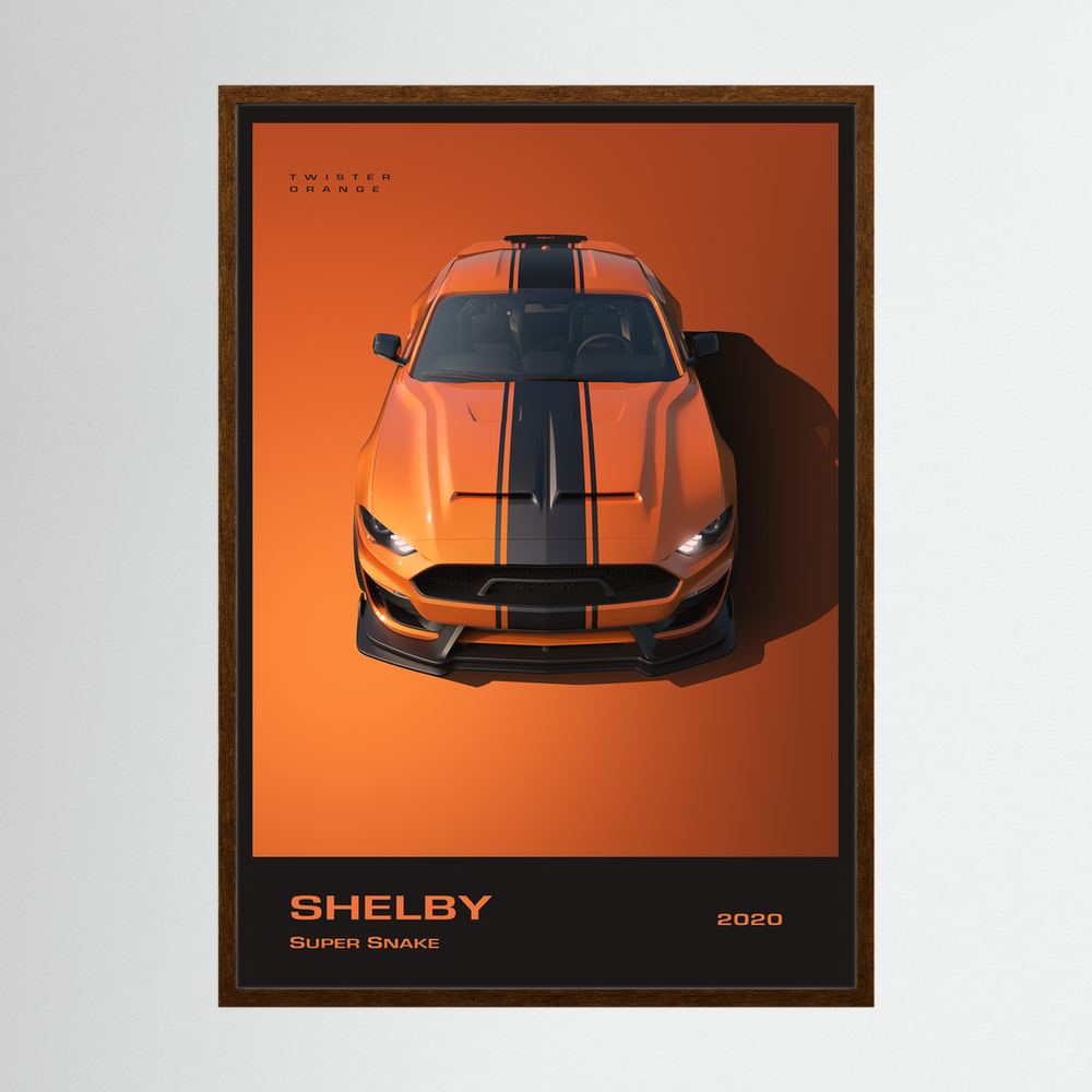 Twisted Orange orange muscle car poster print, product view 2.