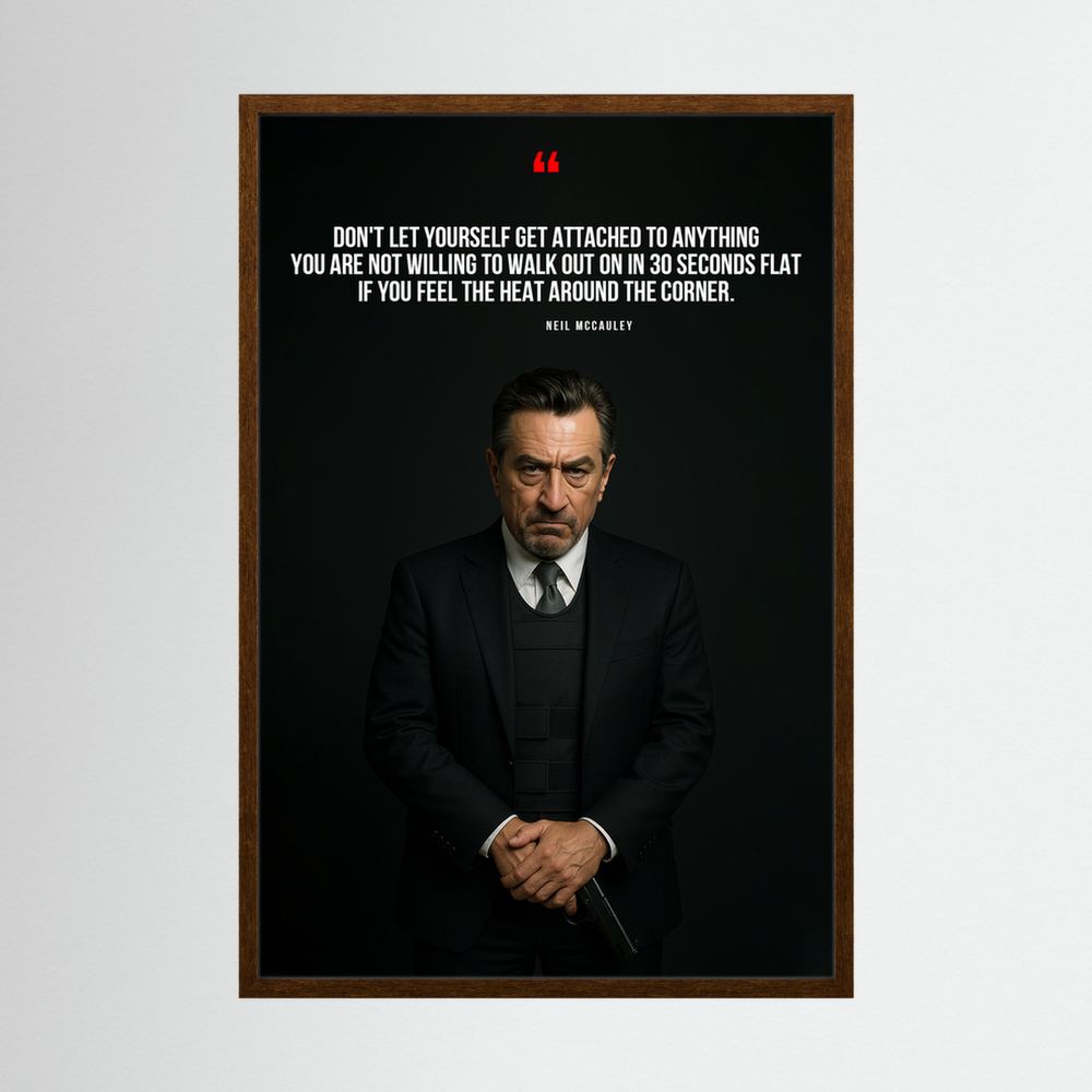 Walk Away Clean black cinematic motivational print, product view 2.