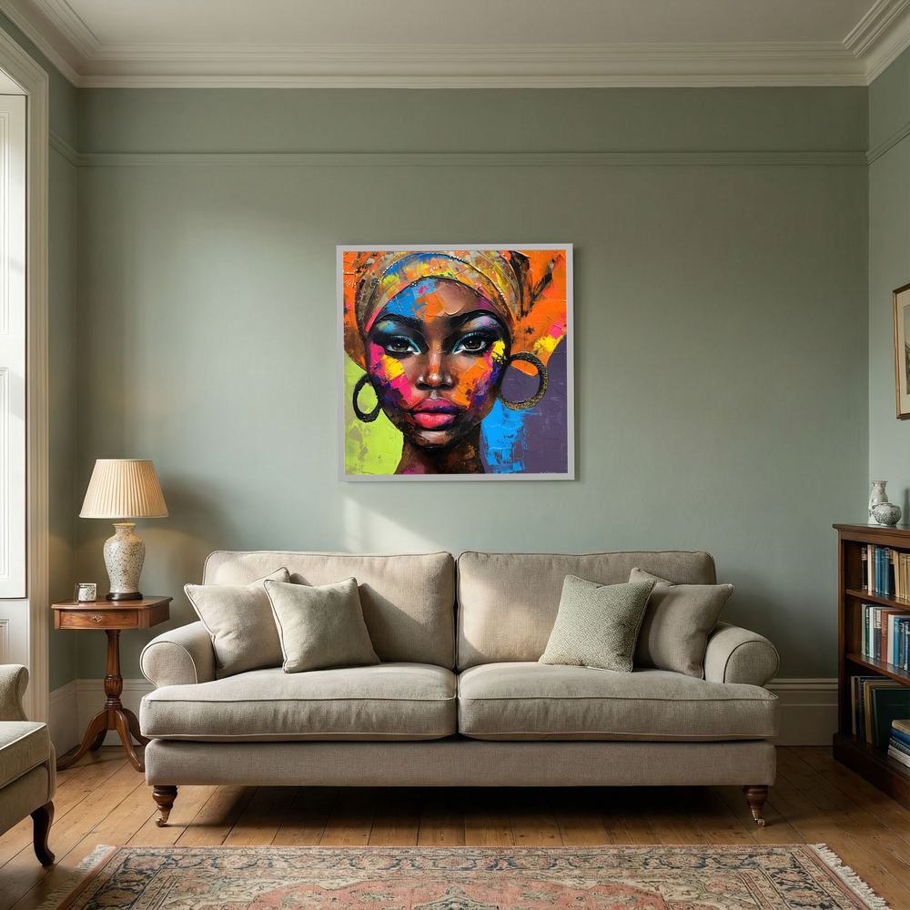 Radiant Heritage colourful Black woman portrait print, product view 8.