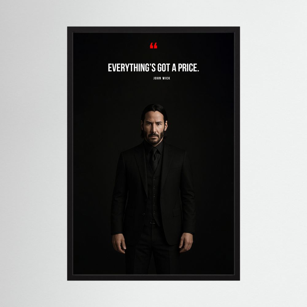 The Price minimalist black film quote print, product view 3.