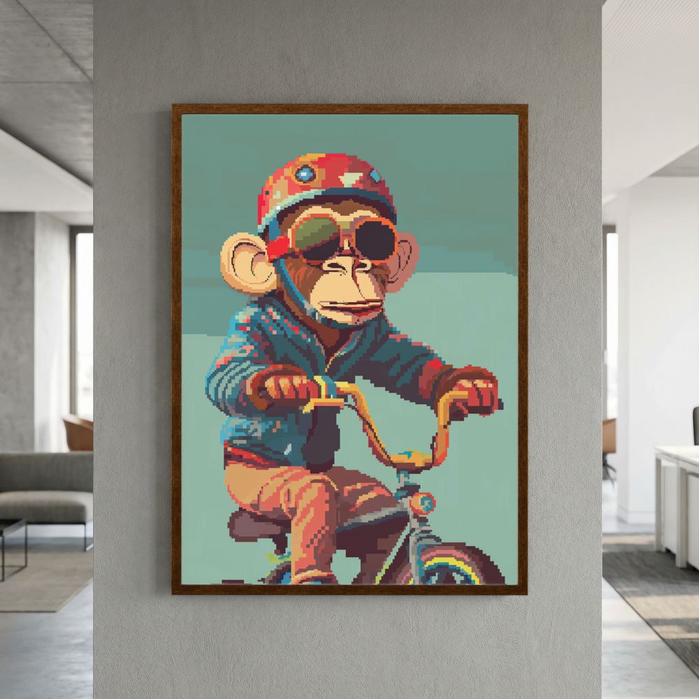 Pedal Maverick pixel art monkey print, product view 6.