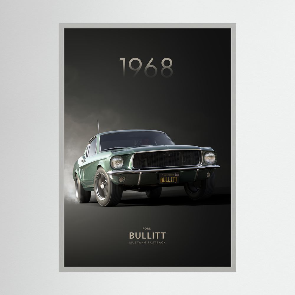 Green Pursuit green classic car poster print, product view 4.