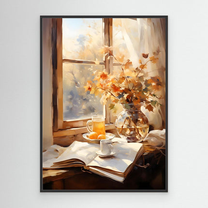Morning Light by the Window Cozy Still Life Canvas 