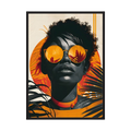 Sunset Reflection orange tropical fashion portrait print, product view 3.