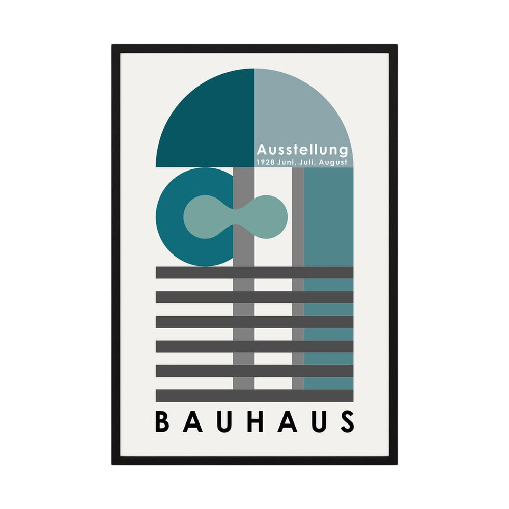 Teal Assembly teal Bauhaus exhibition poster, product view 3.