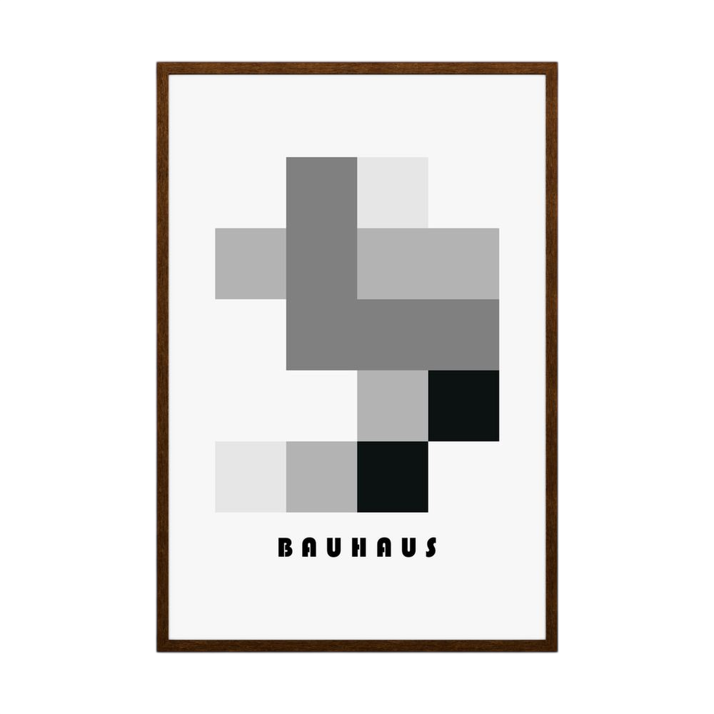 Monochrome Structure black and grey Bauhaus print, product view 2.