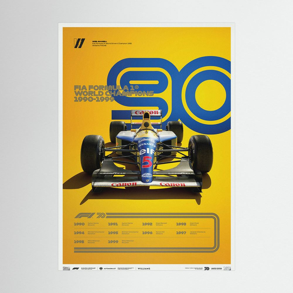 Yellow Ninety – Yellow Blue Vintage Formula One Poster