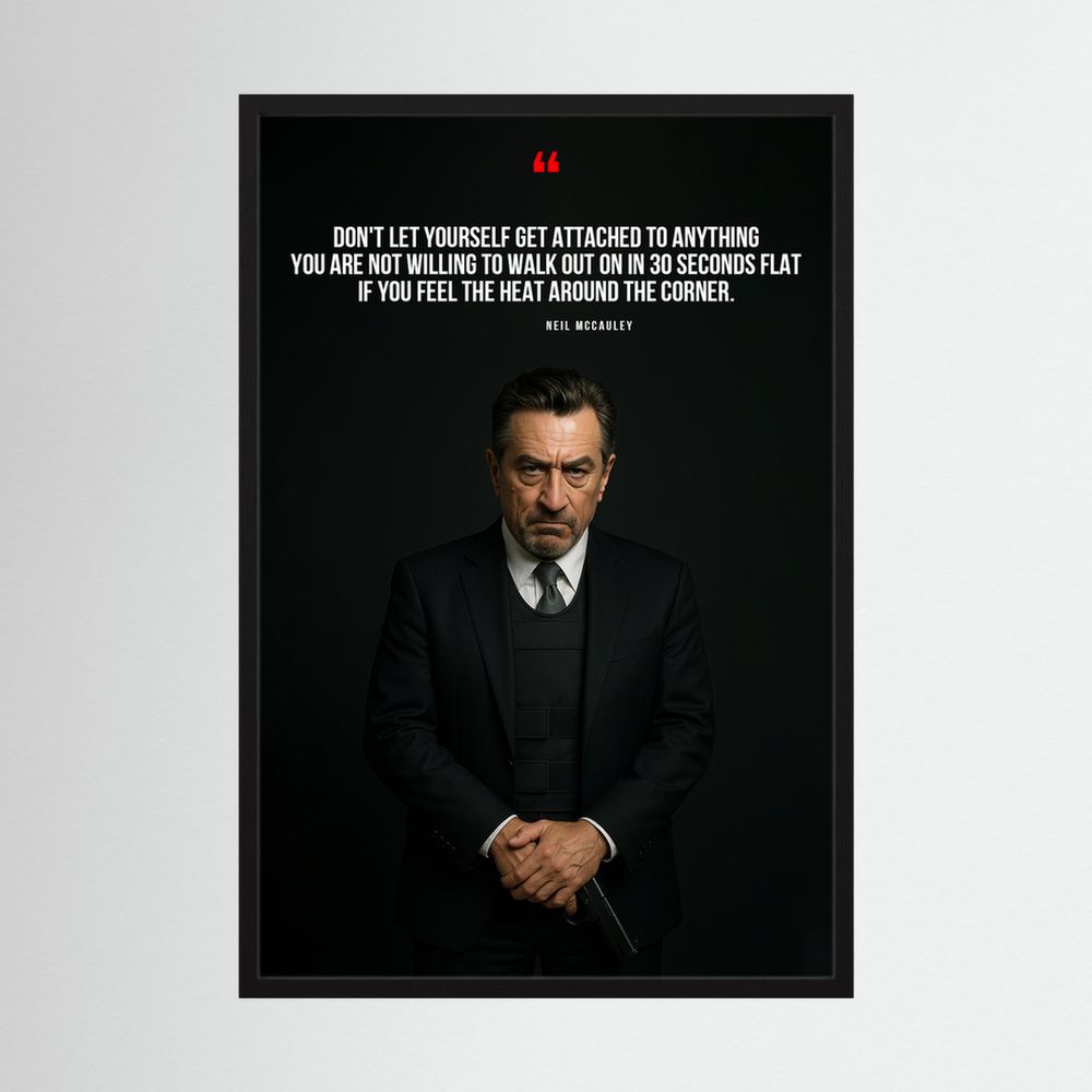 Walk Away Clean black cinematic motivational print, product view 3.