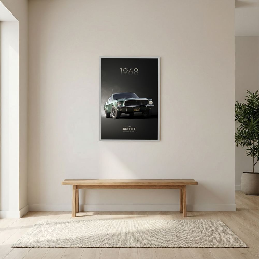 Green Pursuit green classic car poster print, product view 8.