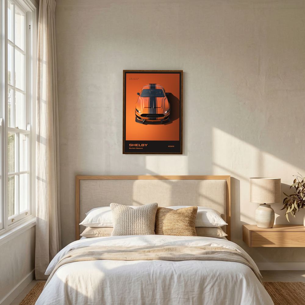Twisted Orange orange muscle car poster print, product view 6.