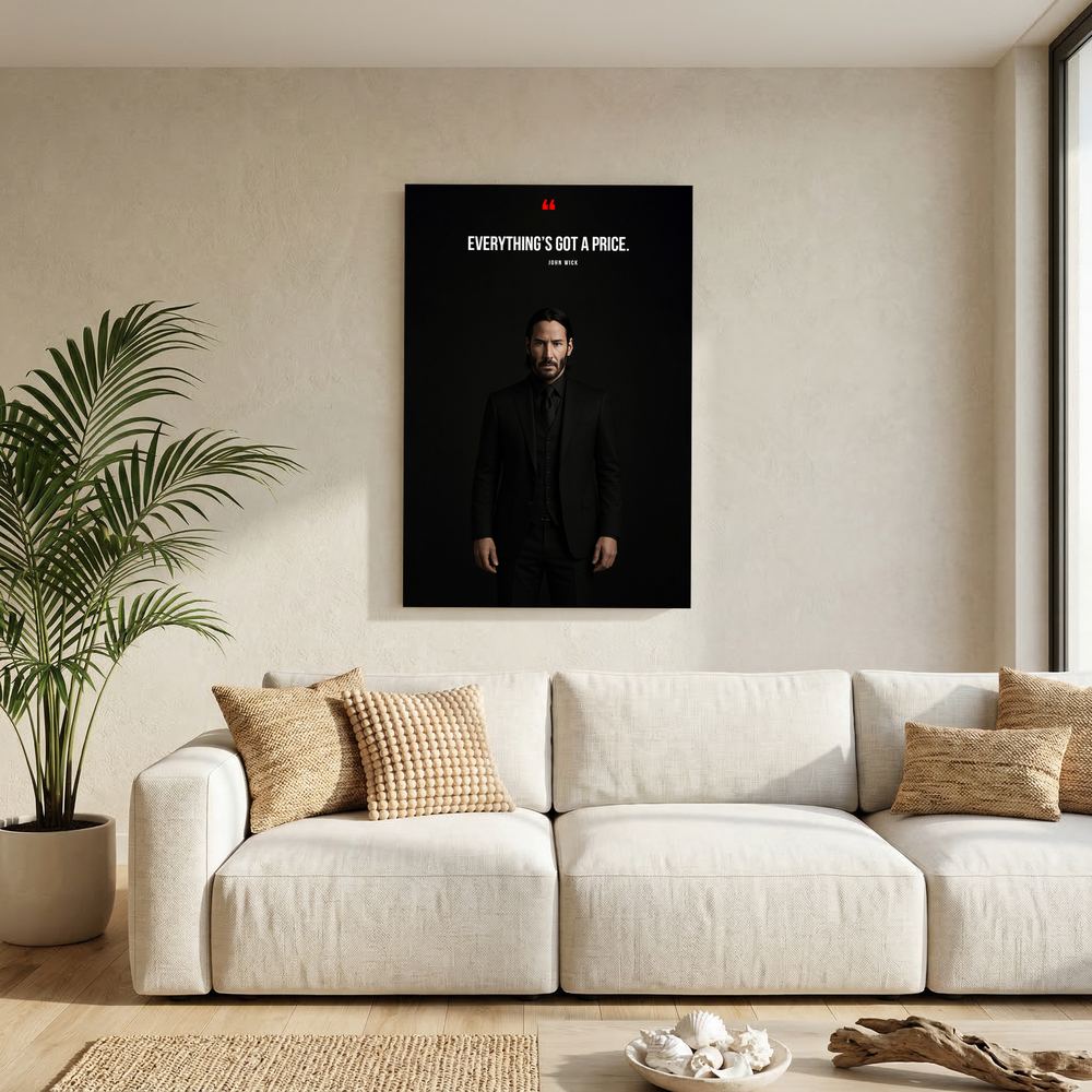 The Price minimalist black film quote print, product view 5.