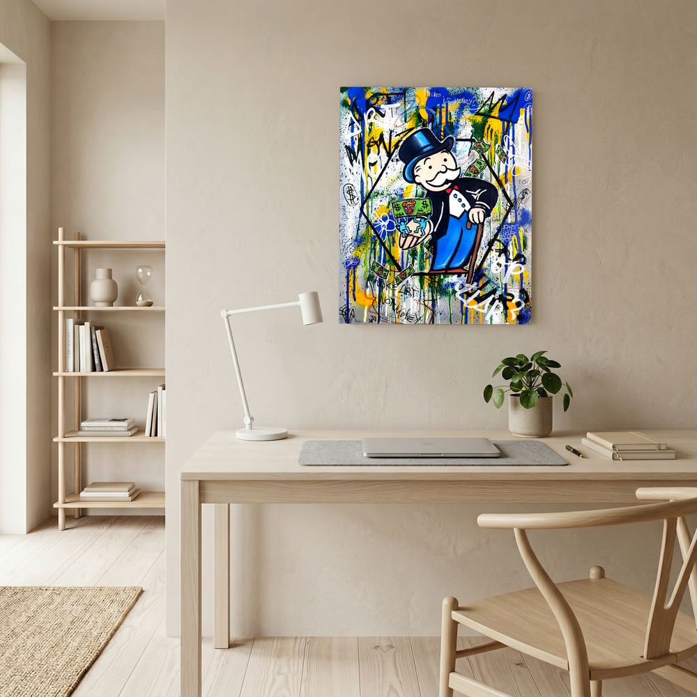 Money in Motion colourful money graffiti art print, product view 7.