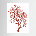 Berry Tree – Minimalist Red Botanical Tree Print