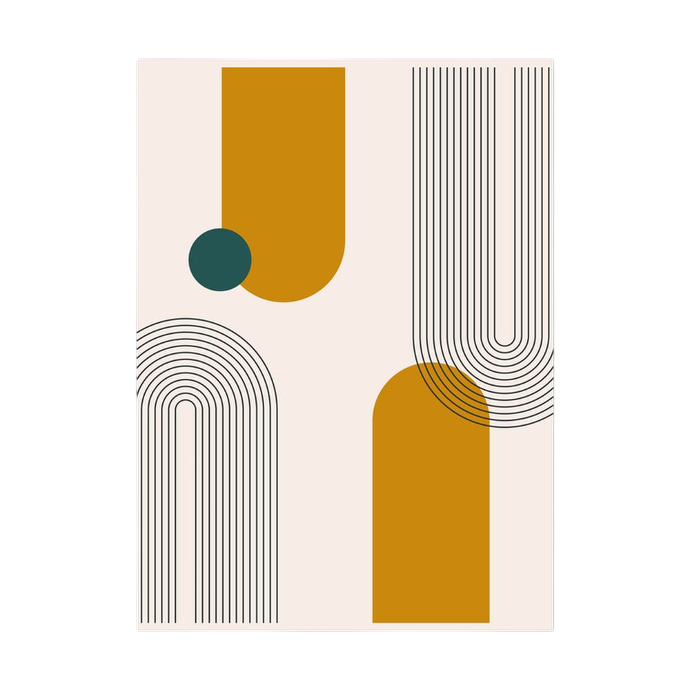 Golden Arches – Mustard Mid-Century Geometric Print